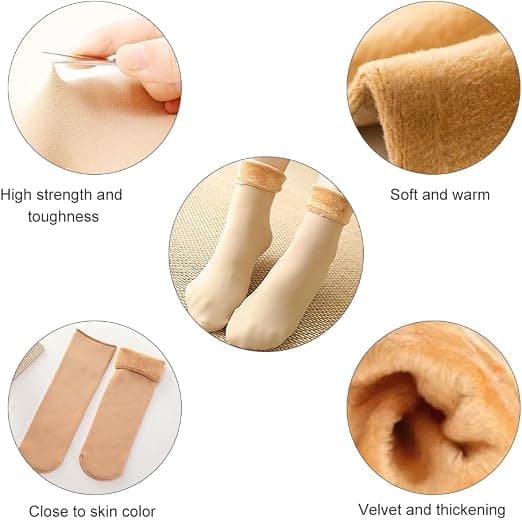 4 Par Dam Varma Strumpor, Varma Vinterstrumpor för Dam, Dam He