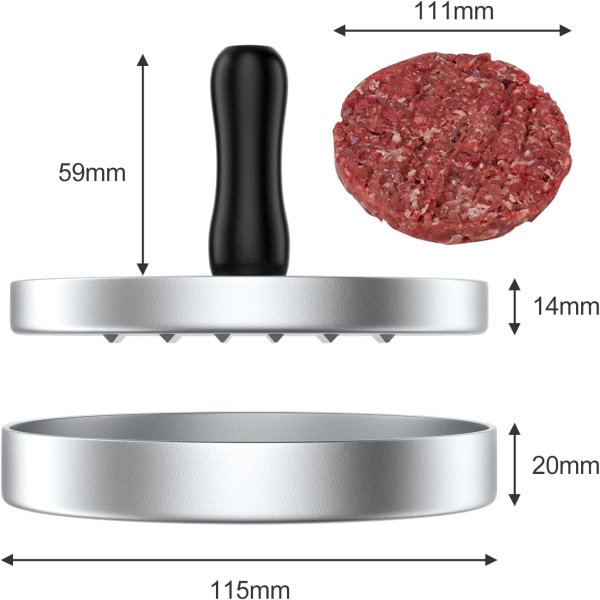 Ikke-klebende Hamburgerpresse, Hamburgerpresser, Aluminiumspate, ZQKLA