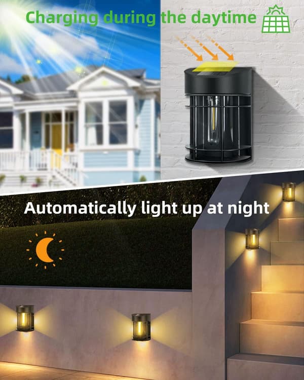 Solcellelamper til Udendørs Have, 2 Pakker Udendørs Solcellelamper wi,ZQKLA