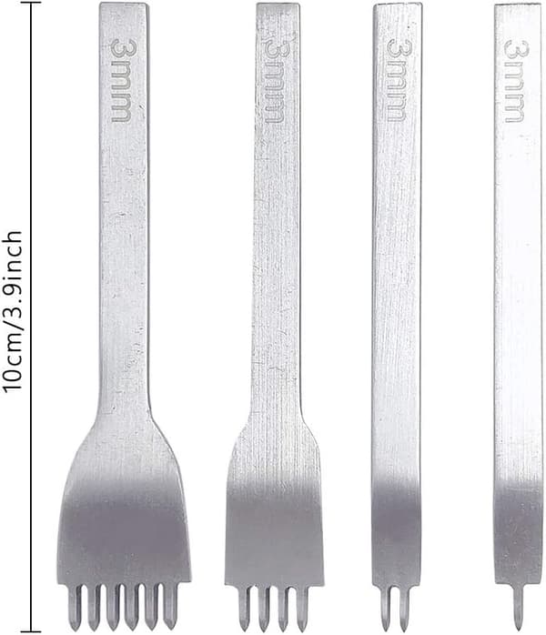 4-pack Läderhålstämplar, 3mm DIY Hålstämpel Läder, ZQKLA