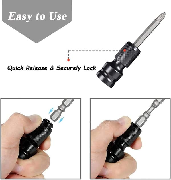 2 STK 1/2 tomme firkantet drev til 1/4 tomme sekskant hun socket adapter