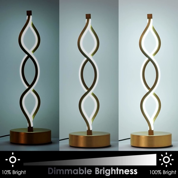 Infinity Spiral LED Bordslampa Svart, Dimbar Metallic Besi,ZQKLA