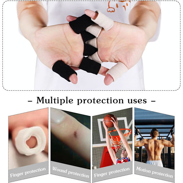 20 stk. Fingersleeves Beskyttere, Sport Finger Splints Tommelfinger, ZQKLA
