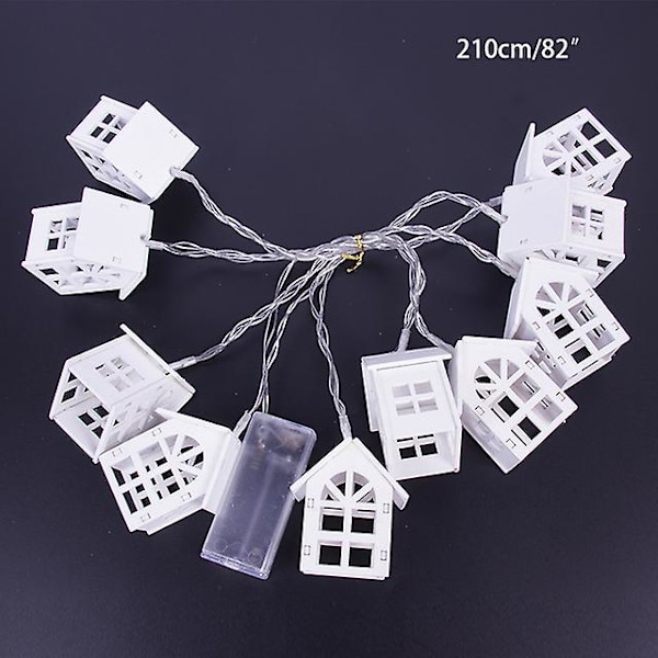 10led Wood House Fairy Light String Wedding Party New Year Hanging Garland Christmas Decorations Home Navidad Kerst Noel Lamps