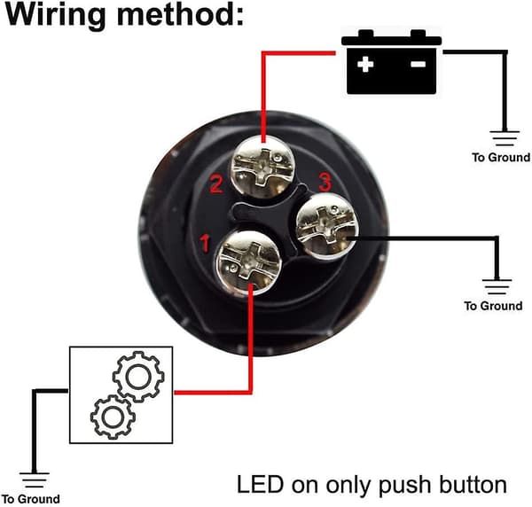 12v-24v/50a SPST Universal motorstartknap 22mm åbning
