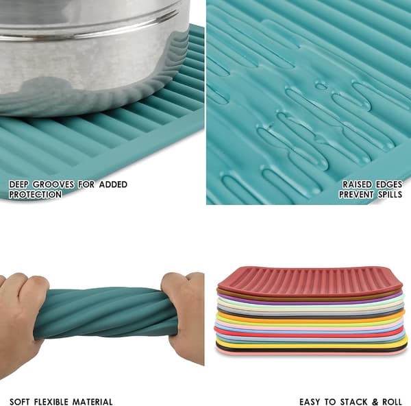 Silikon Trivet Matte for Serveringsunderlag, Panner og Potter