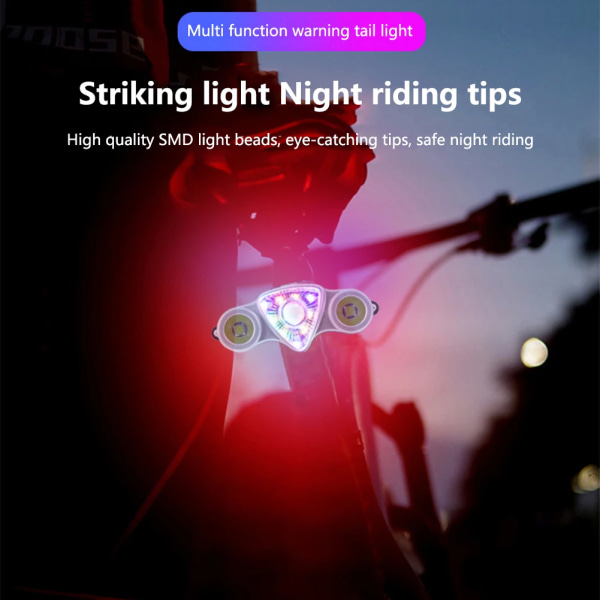 Cykelljus blinkers USB uppladdningsbar vattentät LED-skylt, ZQKLA