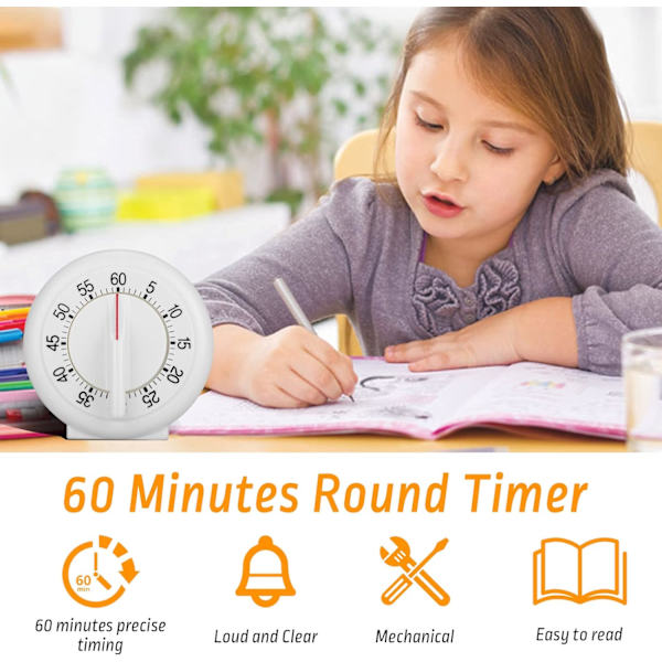 60 Minutters Timer, Mekanisk Køkken Timer, Bærbar Nedtælling, ZQKLA