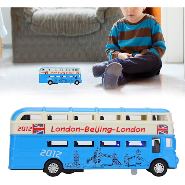 Dobbeldækkerbus Model, Børns Dobbeltlags Bus Legetøj Simul,ZQKLA
