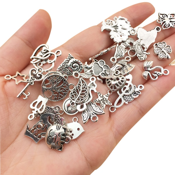 100 st Vintage Skelettnyckel Charm, Blandade Antik Stilar, ZQKLA