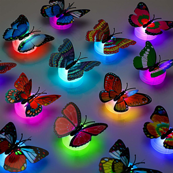 3D LED Sommerfugl Dekorasjon Nattlys Klistremerke Enkelt og Dobbelt, ZQKLA