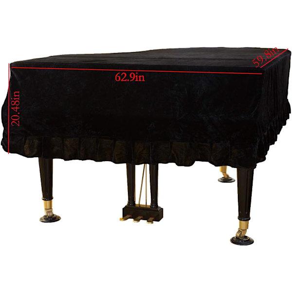 Suuri pianopeite reunustetulla pölynkestävällä kankaalla 62,9 ,ZQKLA