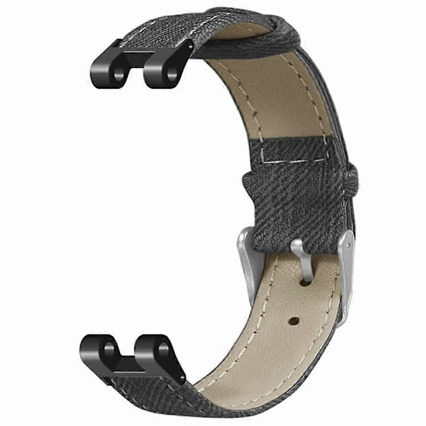 Til Garmin Lily Urrem Denim Tekstur PU Læder Justerbar Rem - Grå Grey