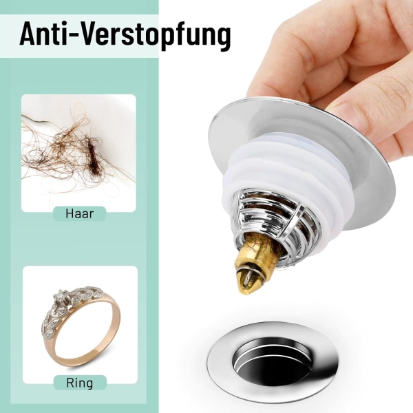 Universal Pop-Up Sink Drain, 2 kpl tukkeutumista estävä tyhjennyssuodatin, ZQKLA