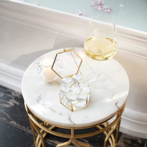 Glas Hexagon Smykkeskrin, Geometrisk Smykkeskrin, Guld Geome,ZQKLA