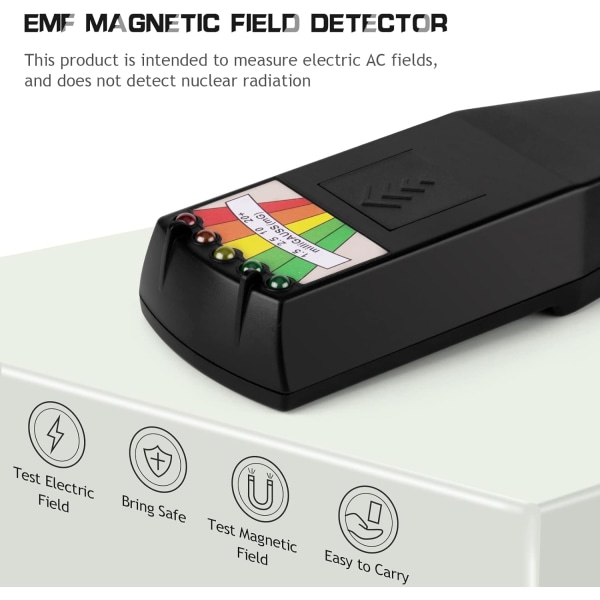 Sort bærbar LED EMF elektromagnetisk felt Ghost Hunting D,ZQKLA