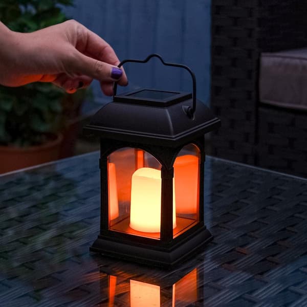 Matte Sort Udendørs Dekorative Solcellelanterner med LED-lys, ZQKLA