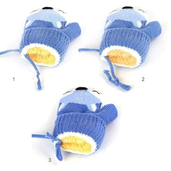 Baby Pojkar Flickor Vinter Stickade Vantar Varma Fleecefodrade Handskar, ZQKLA