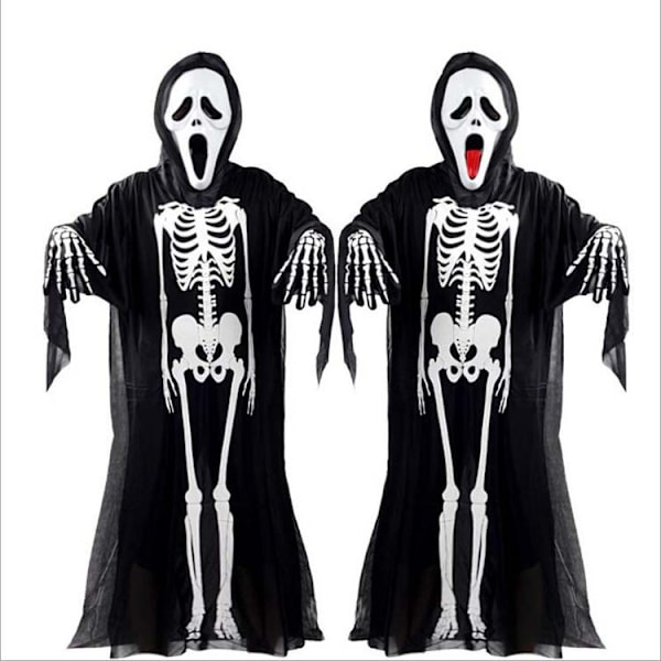 2-pack Skelett-spökkläder Maskeradkostymer Halloween, barn