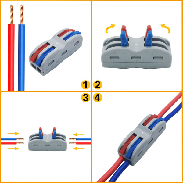 Koblingsklemmer 16 stk SPL-2 Elektrisk Hurtigkobling, Compa, ZQKLA