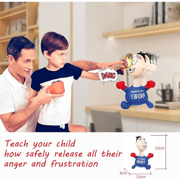 Stressavlastande Boxningsleksak för Skrivbord, Desktop Punching Bag Angry M,ZQKLA