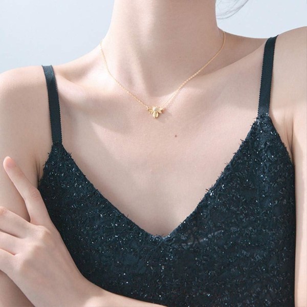 Bee Gold Coin Honeycomb Riipus Choker kaulakoru naisille Te,ZQKLA