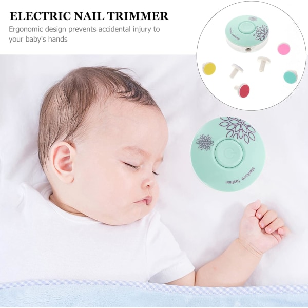 (Grön)Elektrisk Nagelklippare Baby Nagelfil Elektrisk Nagel Tr,ZQKLA