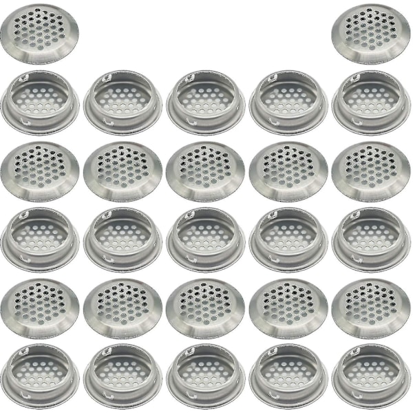 27 stk. 35mm Rustfrit Stål Ventilationsgitter Rundt Mesh Åndbar | Til Køkkenmøbler Rustfrit Stål Ventilation Mund | Til Skab Skab