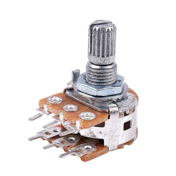 2 stk B50K 50K Ohm 6 terminaler Dual Lineær Rotary Taper Potentiometer