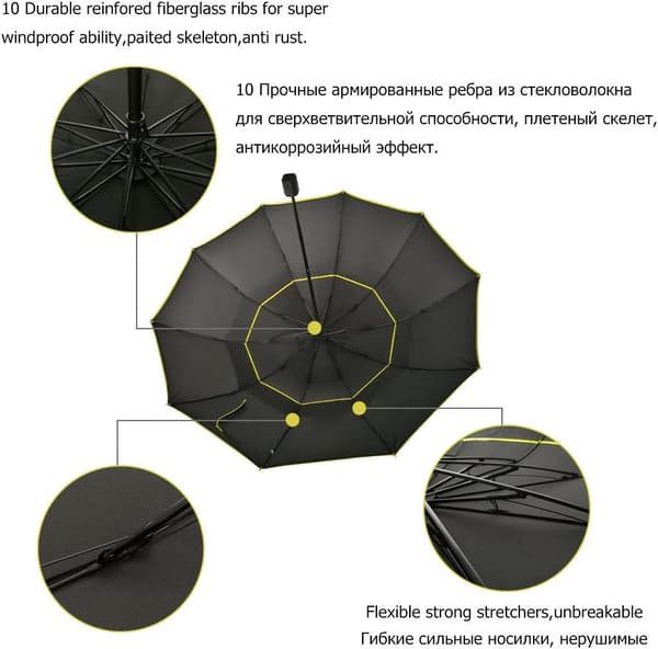 Ekstra Stor Golfparaply Kompakt Oversize Vandtæt Sammenfoldelig, ZQKLA