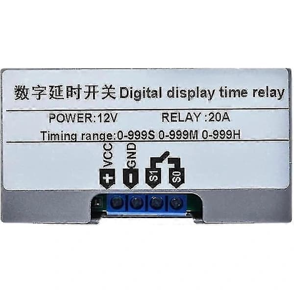 12V Tidsrelä 12 Volt Timer Relä Utomhus 10A Digitalt Avstängningsrelä Justerbart Present Tw,su