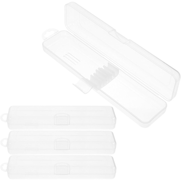 4-pack Glasstråar Reseförpackning Transparent Pappersstråförvaring