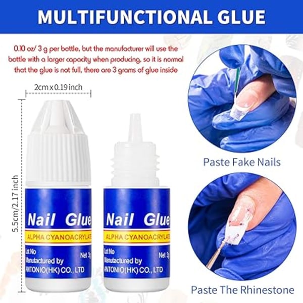 6 delar Nagellim Quick Nail Glue Beauty Fake Nagellim för Glui