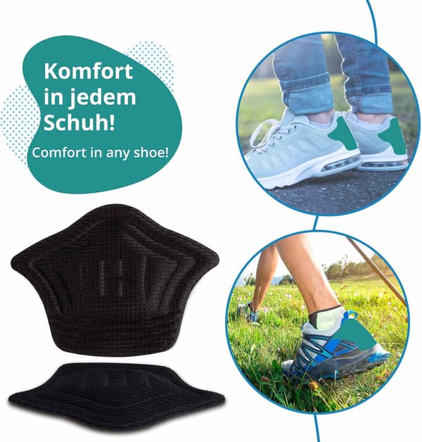 Sorte, 4 par hælpude til sko der er for store - Self,ZQKLA