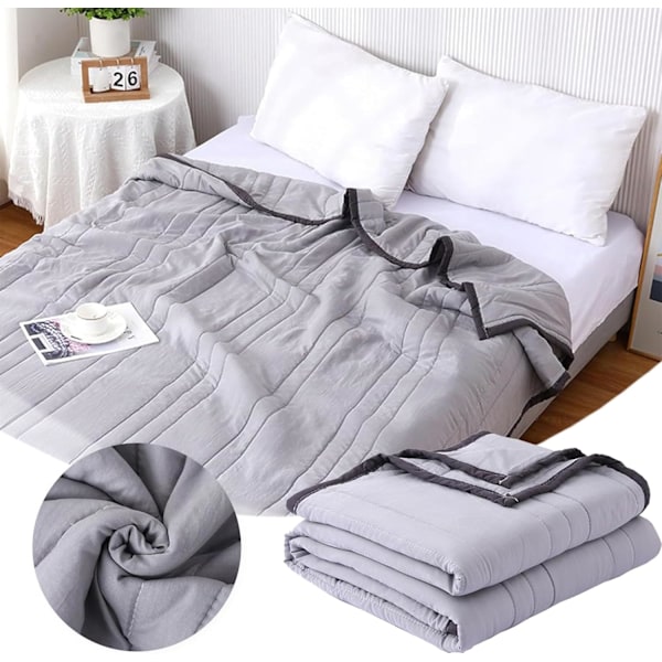 100% Cooling Cotton Blanket, Solid Color Air Conditioning Blanket, All-Season Lightweight Soft Breathable Cooling Blanket (180*200cm)