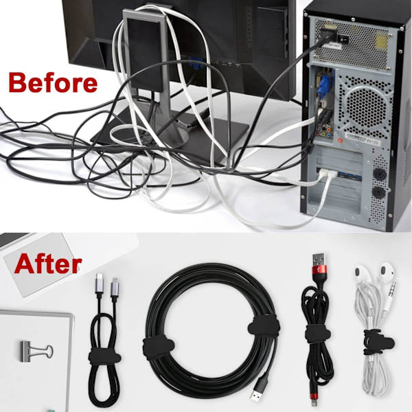16 stk Silikon Kabelstropper Wire Organizer for Earphone, Pho,ZQKLA