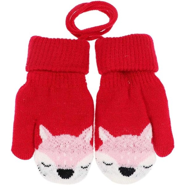Baby Pojkar Flickor Vinter Stickade Vantar Varma Fleecefodrade Handskar, ZQKLA