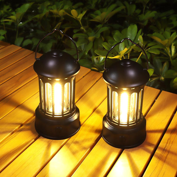 LED Campinglykta, Set om 2 Retro Batteridriven Camping, ZQKLA