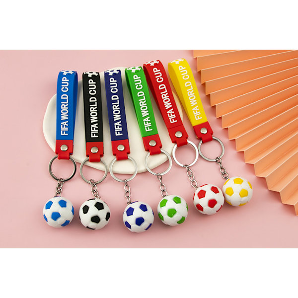 6 stk Fotball Nøkkelringer Sports Ball Nøkkelring Mini Fotball Nøkkel, ZQKLA