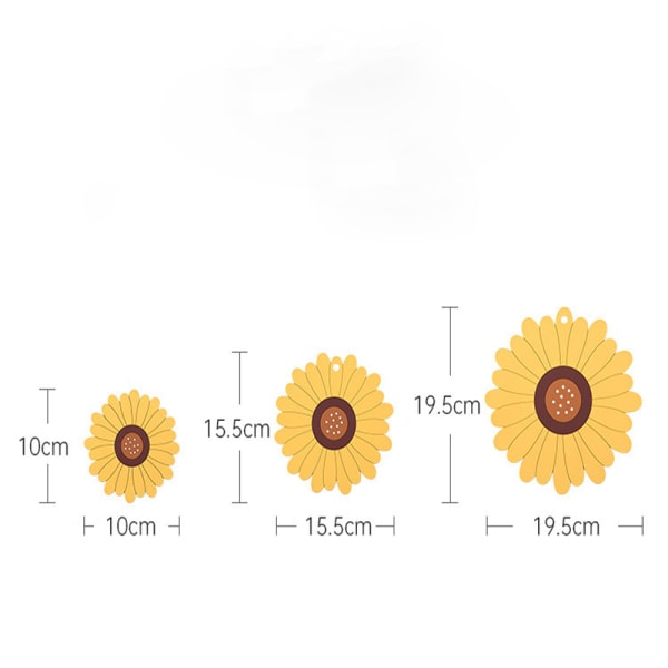 3 kpl (keltainen） Auringonkukkapöytämatto, kuppimatto, kulhomatto, anti-, ZQKLA