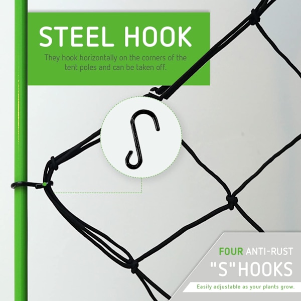 1-pakke 3x3FT Elastisk Trellisnett med Kroker for Grow Ten,ZQKLA