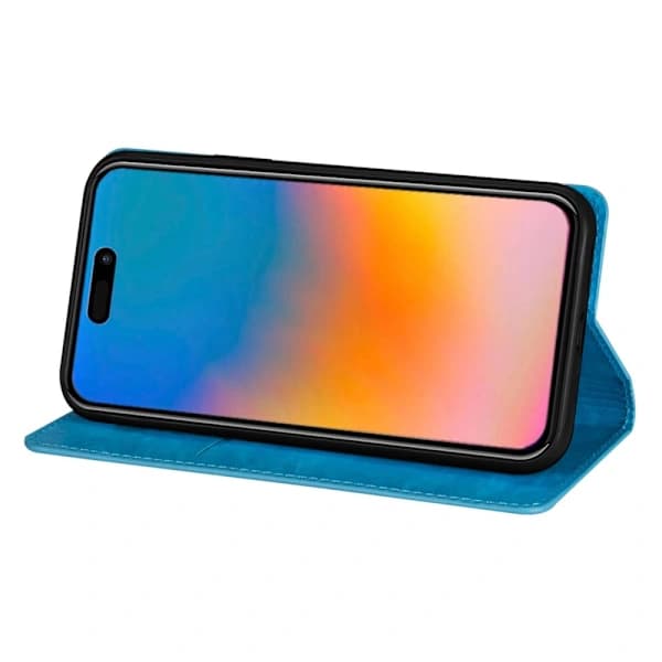iPhone 15 Kotelo Flip Glitter Sininen,su