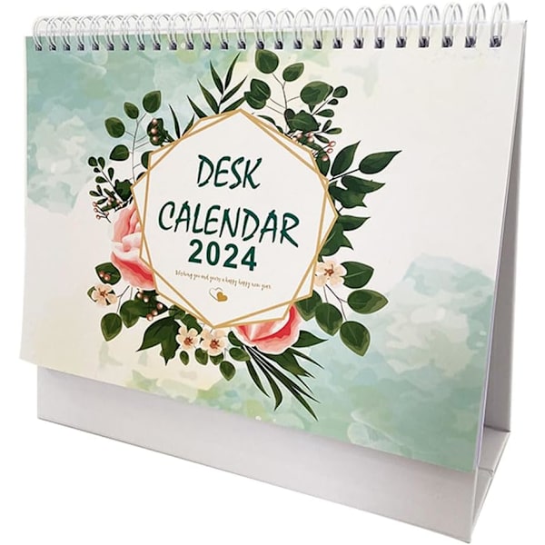 2024 Lite Stående Skrivebords Kalender, Jan 2024 - Des