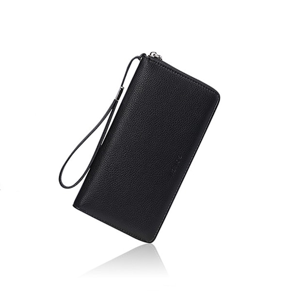 Damer RFID-blocker plånbok i 100% läder med stor kapacitet, ZQKLA