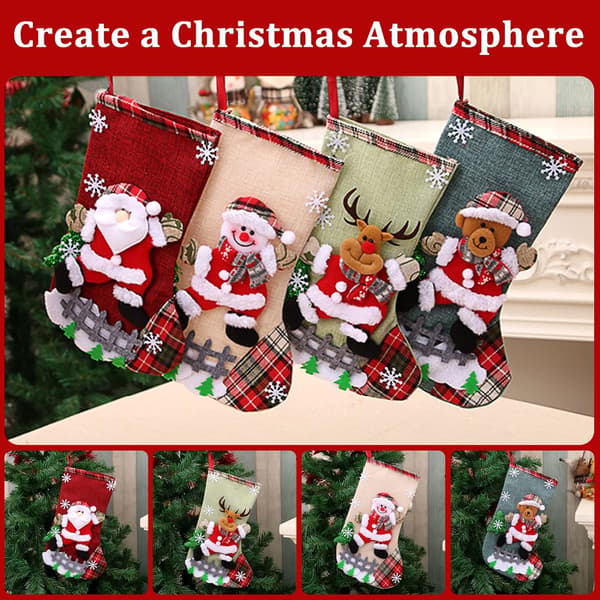 Julstrumpor, 4-pack Julstrumpor Julstövlar Hängande