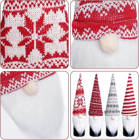 4-pack Jultomte Vinflaskskydd Handgjorda Tomte Swe,ZQKLA