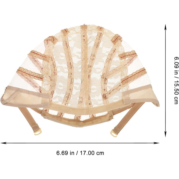 2 stk. Lace Wig Caps U-formet Parykkhette Justerbar Kuppelhette Justerbar, ZQKLA