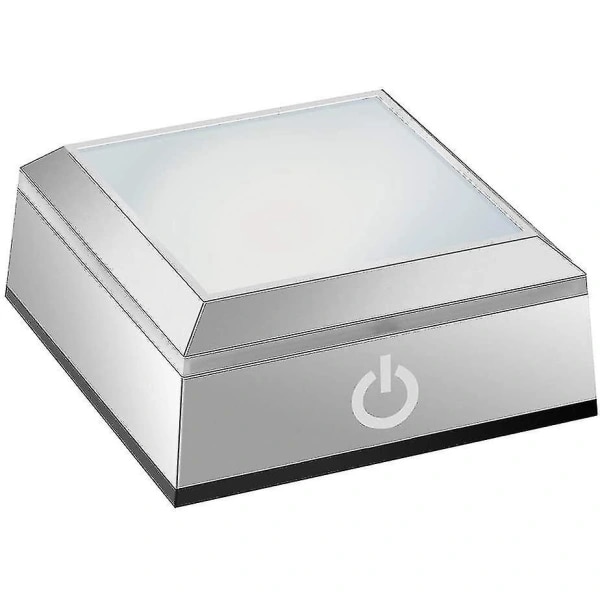 LED-lysbase til krystal 3D glaskunst Farverig oplyst firkantet stativ Displayplatform flad