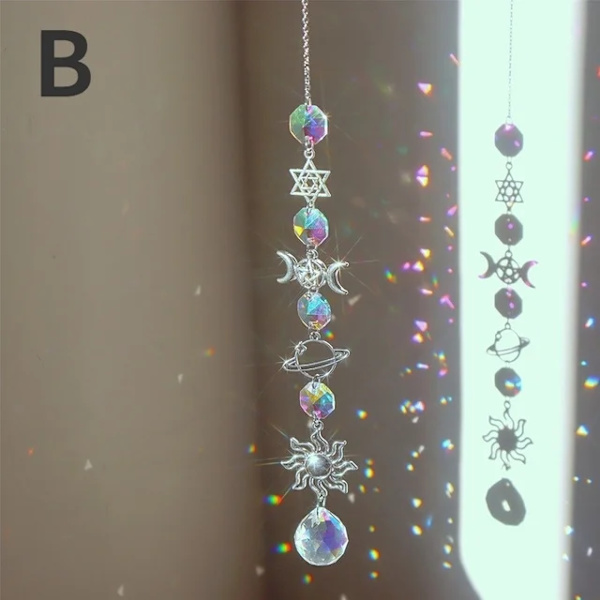 3 Krystall Vindklokke Måne Solfanger Diamant Prismer Anheng, ZQKLA