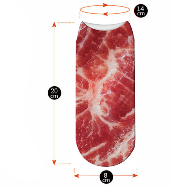 3d digital print kødstrømper 4 par oksekød svinekød kort sok, ZQKLA